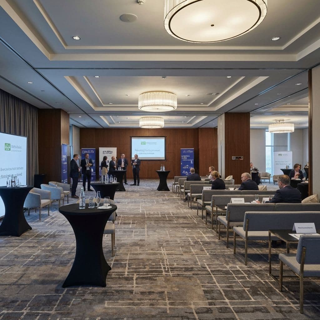 Nowoczesna sala konferencyjna z uczestnikami spotkania biznesowego - turystyka biznesowa